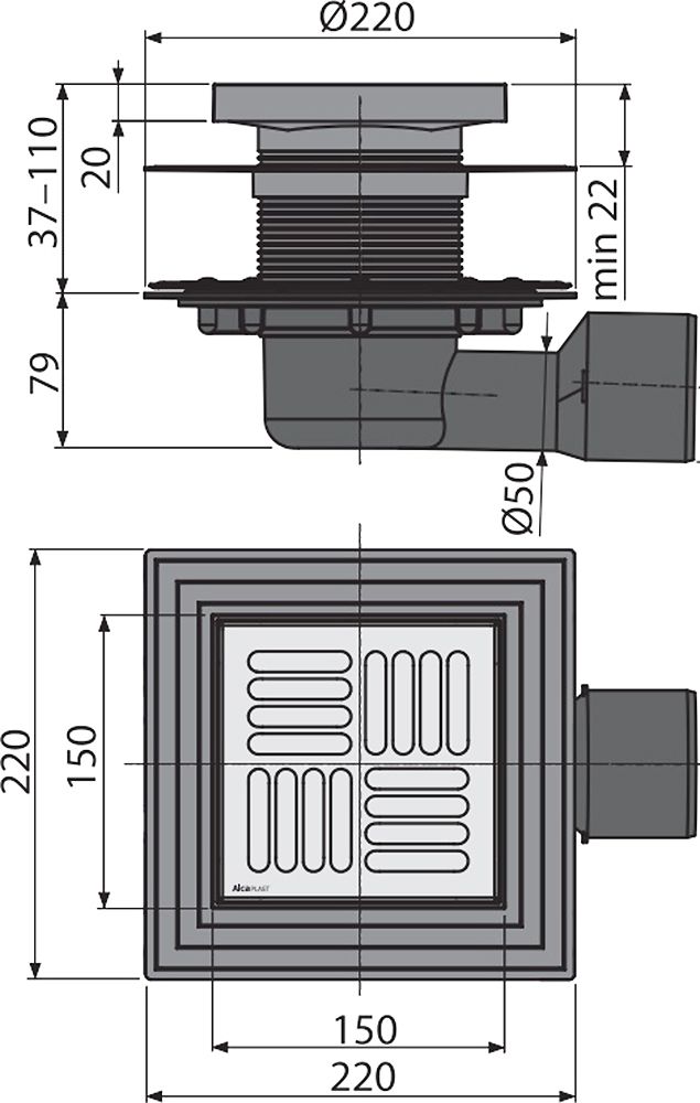 Душевой трап AlcaPlast APV3444 - 3