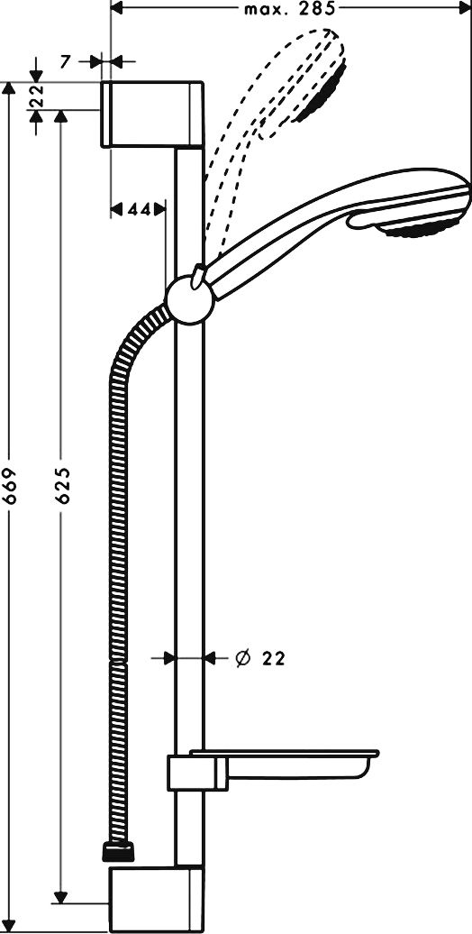 Душевой гарнитур Hansgrohe Crometta 85 Vario 27764000 Unica Crometta - 4