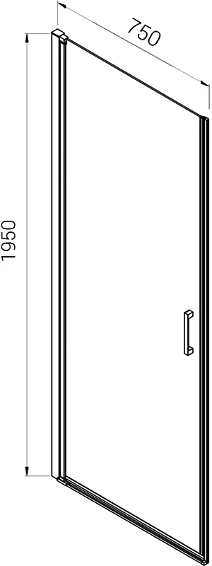 Душевая дверь Vincea Alpha 75 хром стекло прозрачное VDP-3AL750CL - 1