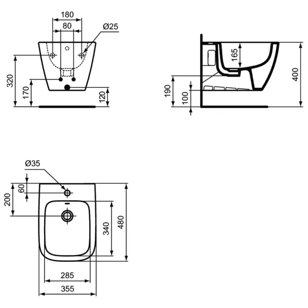 Биде подвесное Ideal Standard I.Life белый T459301 - 7