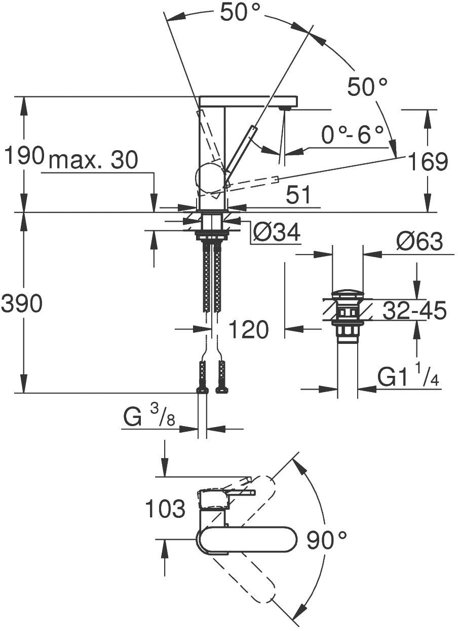 Смеситель Grohe Plus 23872003 для раковины - 2