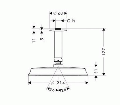 Верхний душ Hansgrohe   27400820 - 1