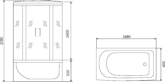 Душевая кабина Timo Eco 168x80 см  TE-0770 - 10