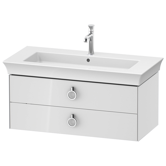 DURAVIT (White Tulip) Тумба подвесная 984 x 458 мм, для # 236310, с двумя выдвижными ящиками, с ручками, цвет белый глянцевый WT435208585 - 0