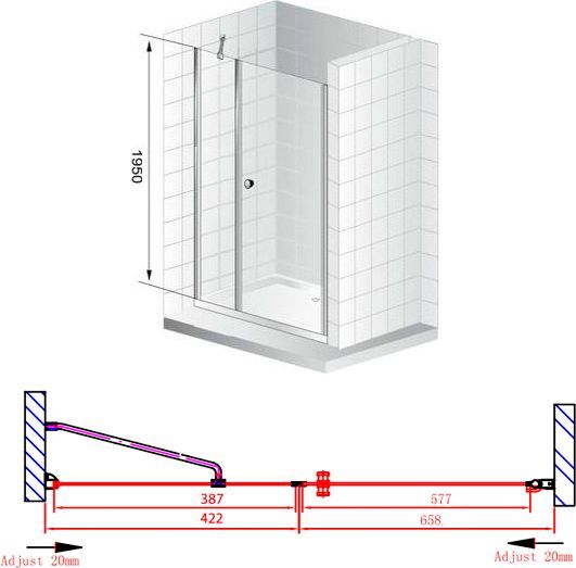 Душевая дверь в нишу Cezares Elena B11 40/70 P Cr R ELENA-W-B-11-40+70-P-Cr-R - 8