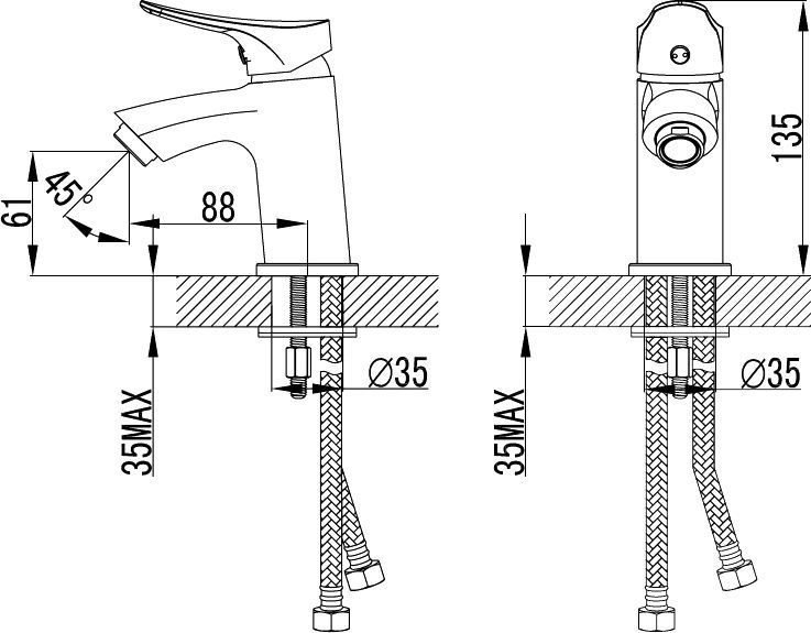 Смеситель Milardo Volga VOLSB00M01 для раковины - 6