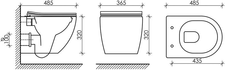 Унитаз подвесной Ceramica Nova Forma безободковый CN3009 - 8