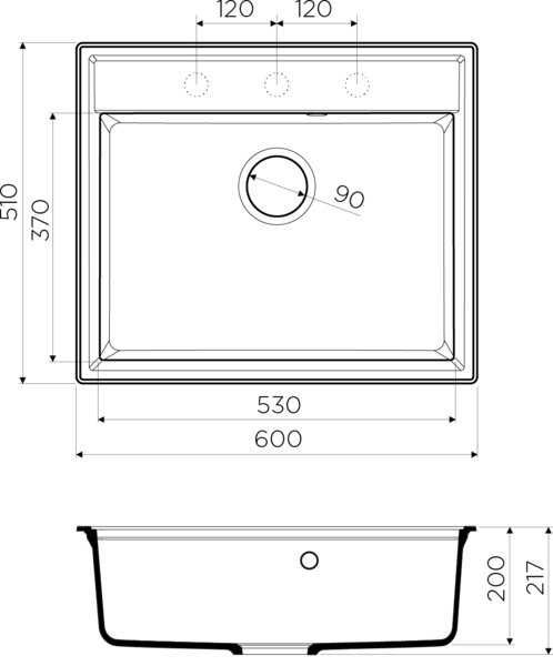 Мойка кухонная Omoikiri Daisen 60-BL черная 4993622 - 1