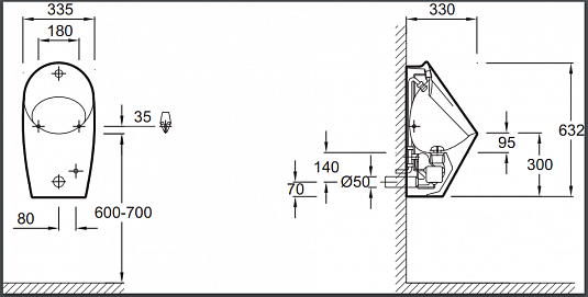 Писсуар Jacob Delafon Patio  E1547-00 - 1