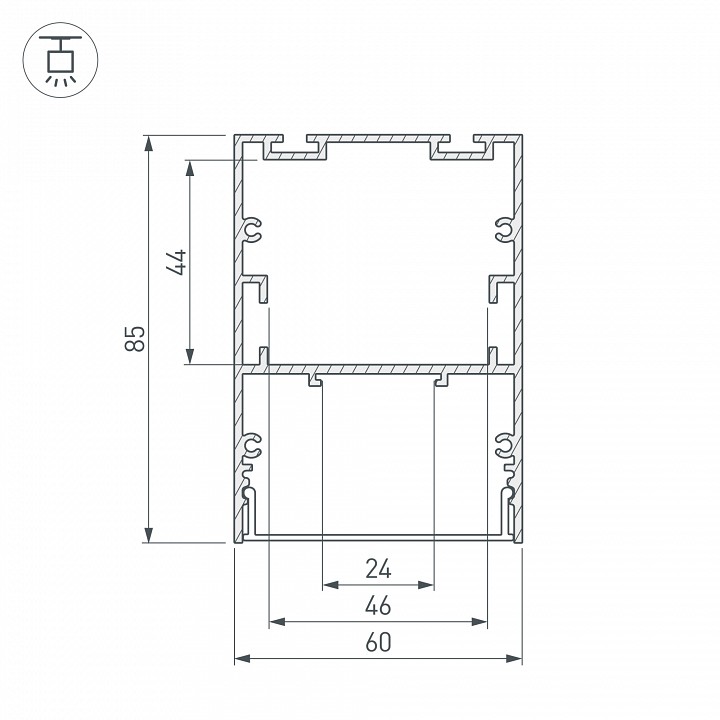 Профиль Arlight ARH-LINE-6085-2000 ANOD 018508 - 1