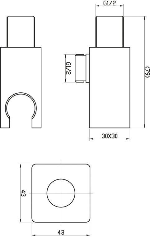 Шланговое подключение BelBagno Nova BB-DHLA-IN держатель для душа - 1