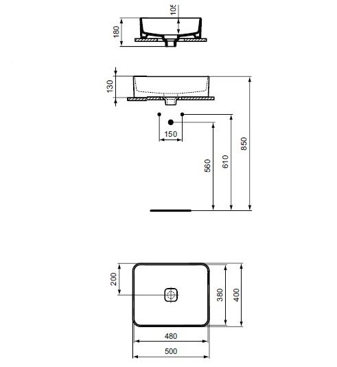 Раковина накладная Ideal Standard Strada II 50 белый T296701 - 1