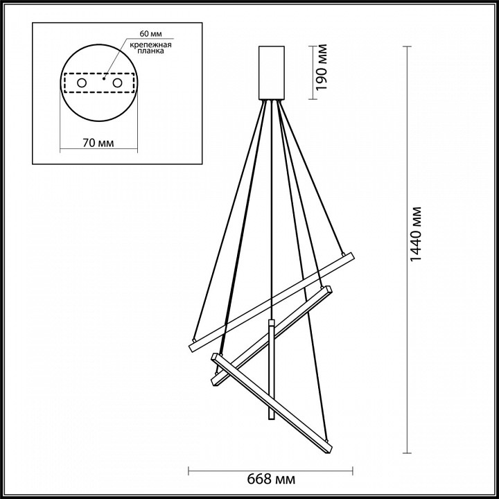 Подвесной светодиодный светильник Odeon Light L-vision Cometa 3860/48L - 4