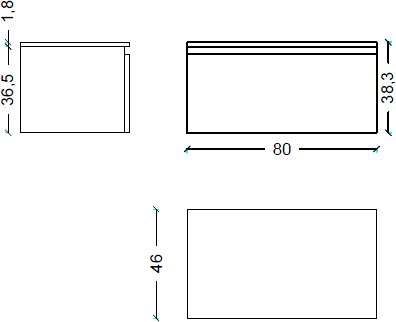 Тумба Armadi Art Flat Valessi Uno-S 80 подвесная темное дерево 897-080-D - 1