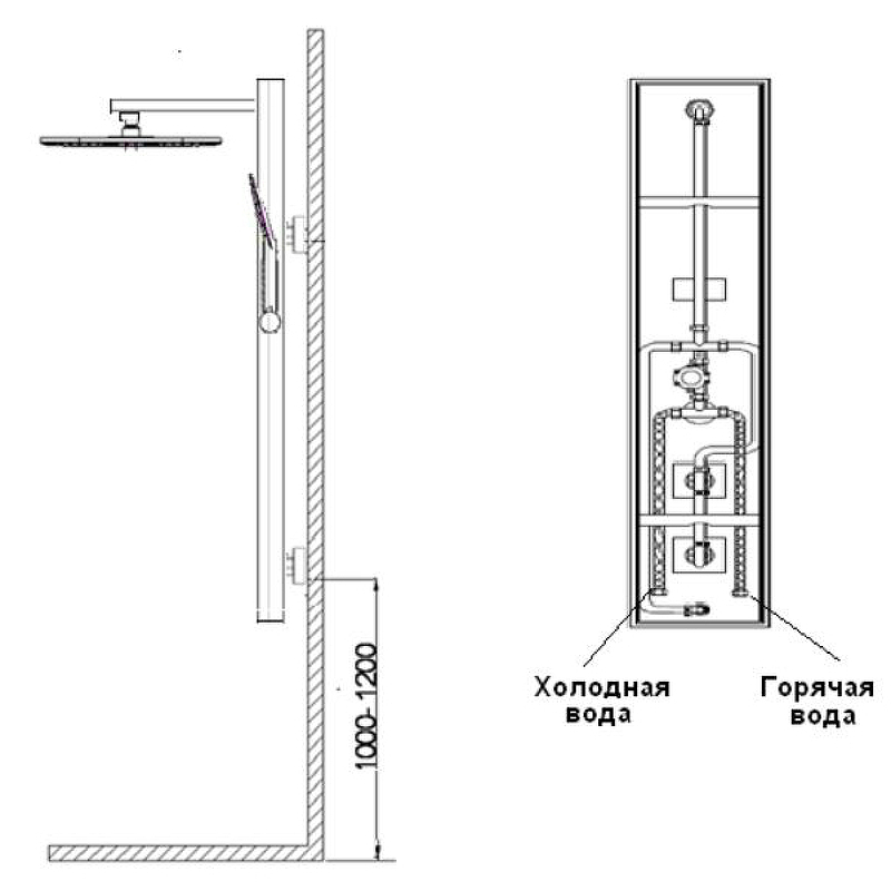 Душевая панель WeltWasser WW GL 14251 BL черный  10000001050 - 2