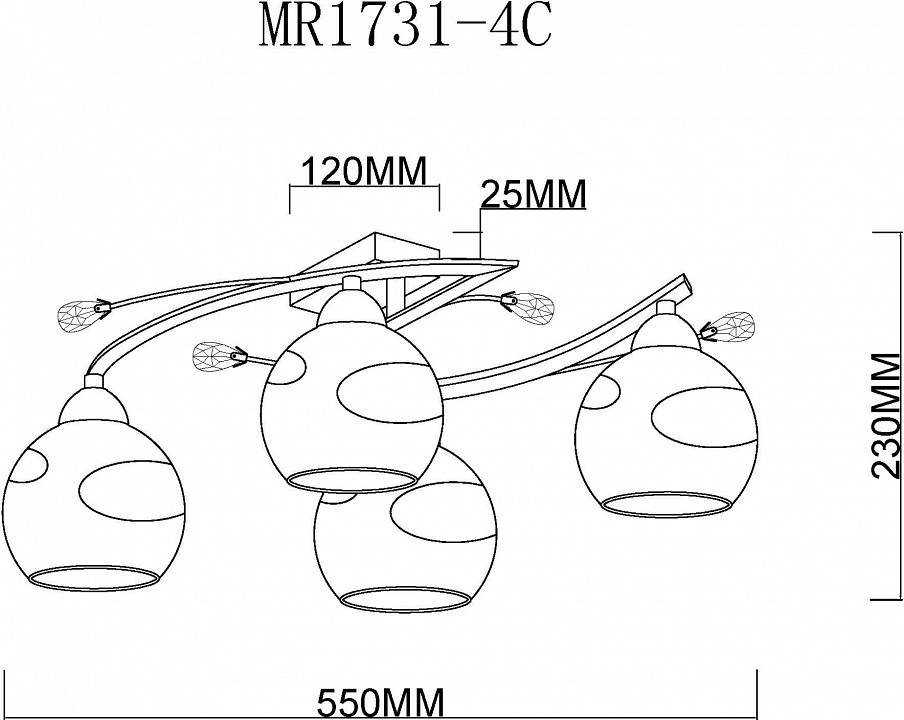 Потолочная люстра MyFar Stella MR1731-4C - 2