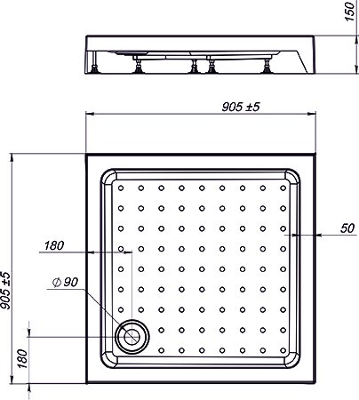 Поддон для душа Vincea VST-3AS-9090 90x90 - 1
