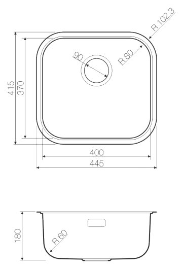 Мойка кухонная Omoikiri Omi 44-U/IF GM вороненая сталь 4993191 - 1