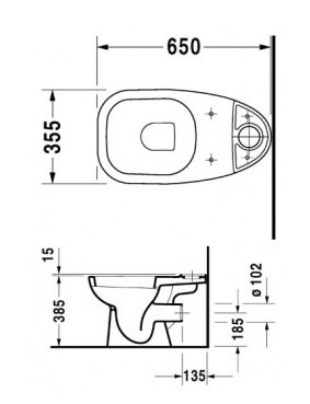 Унитаз напольный Duravit D-Code с крышкой, белый (21110900002) - 1