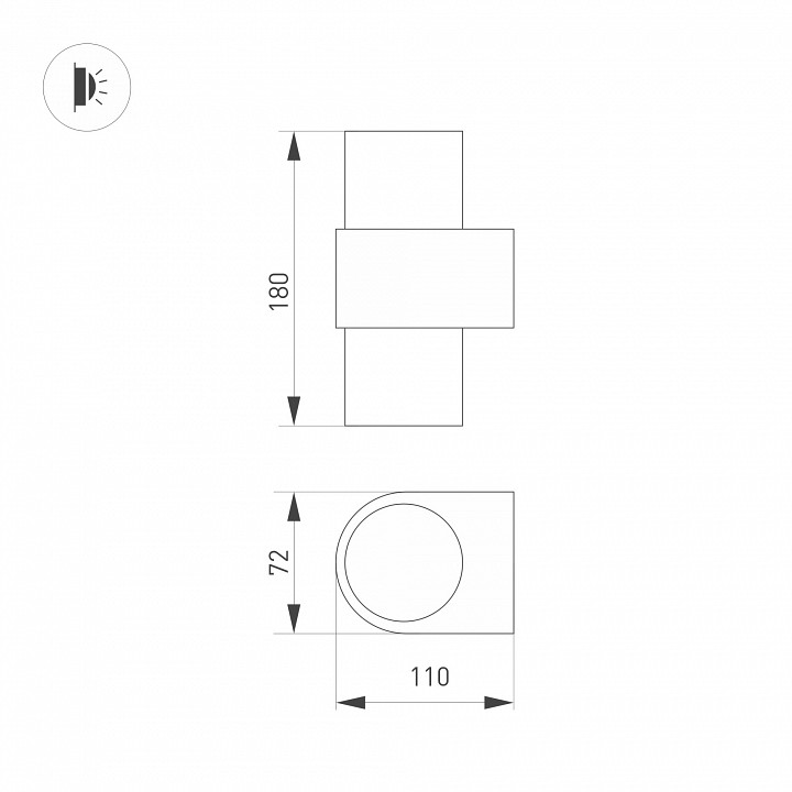 Настенный светодиодный светильник Arlight Sp-Spicy-Wall-Twin-S180X72-2X6W Warm3000 033733 - 3