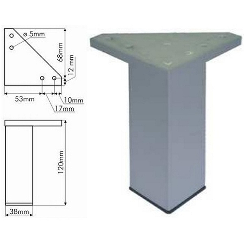 Ножки для мебели Cersanit 2 шт хром матовый ZP-NOGA-KPL2/Cm - 1