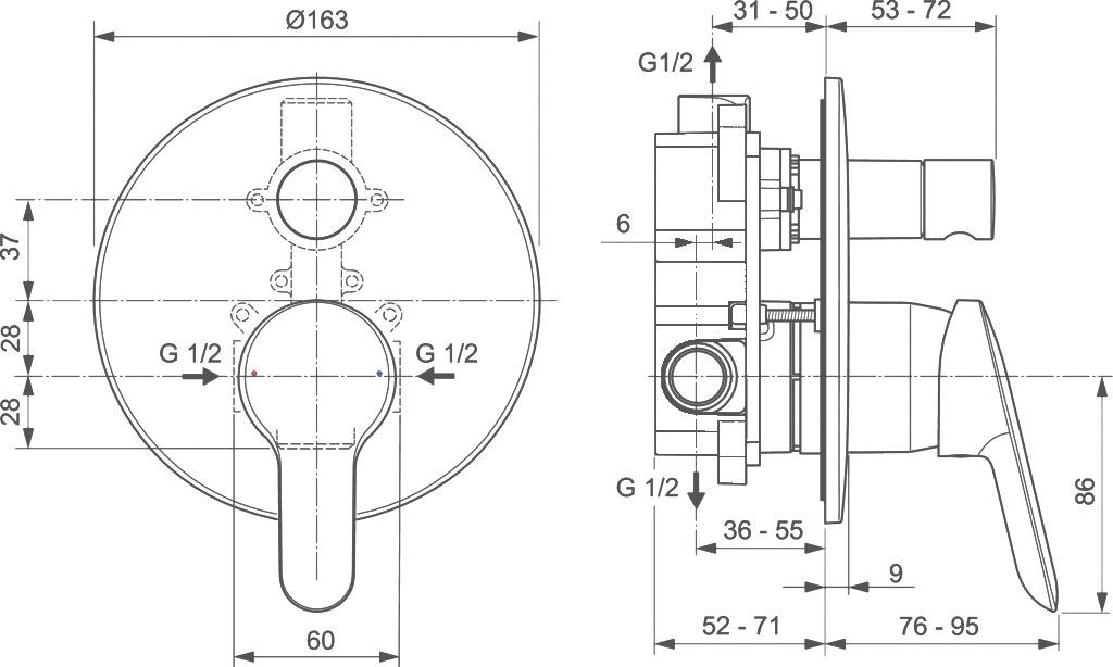 Душевой комплект Ideal Standard Alpha BD003AA - 14