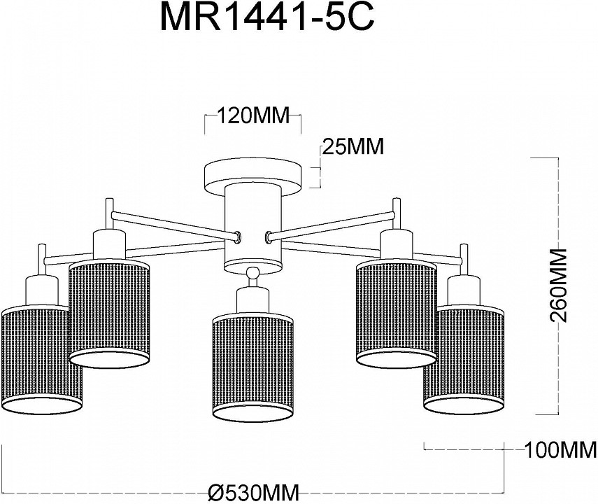 Потолочная люстра MyFar Solo MR1441-5C - 2