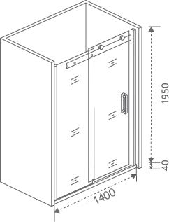 Душевая дверь в нишу Good Door Galaxy WTW-140-C-B профиль черный ГЛ00015 - 6