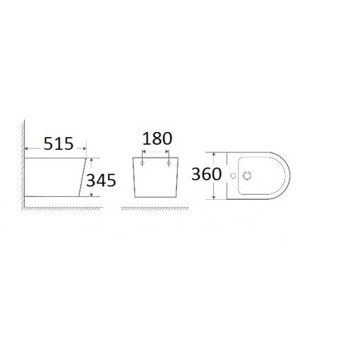 Биде подвесное Weltwasser WW SALZBACH 005 MT-BL матовый черный  10000003771 - 1