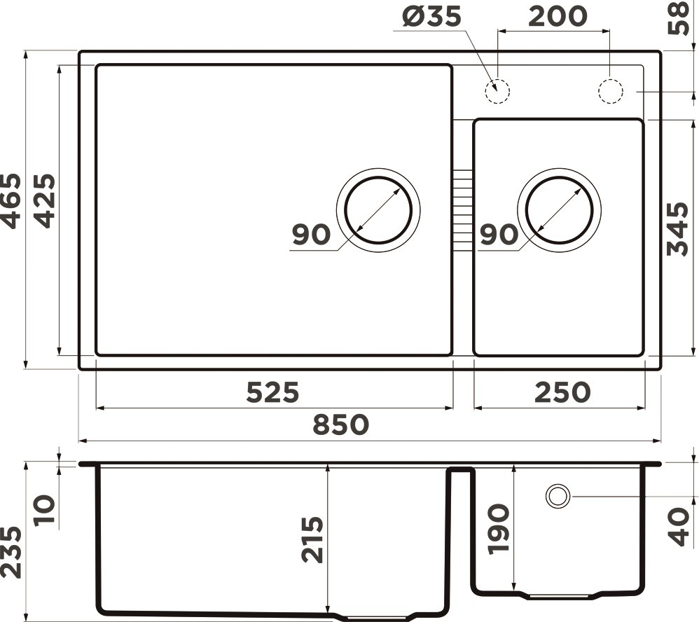 Мойка кухонная Omoikiri Tedori 85-2-U ваниль 4993941 - 2