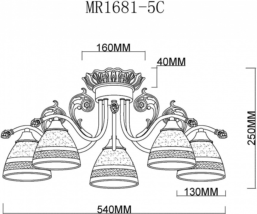 Потолочная люстра MyFar Nile MR1681-5C - 2