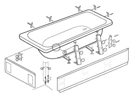 Экран для ванны фронтальный Vidima Сириус  B156801 - 1