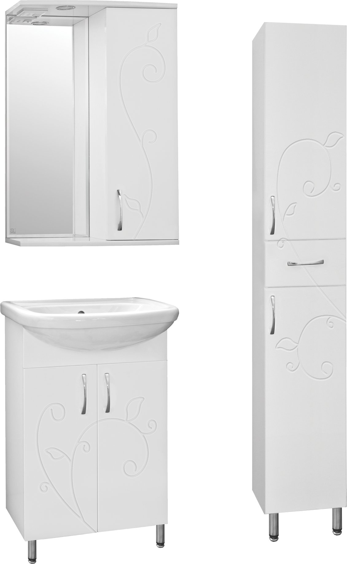 Тумба с раковиной Style Line Эко Фьюжн №9 55 белая - 2
