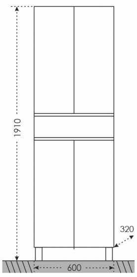 Шкаф-пенал напольный Санта Марс 60 белый 700167 - 3