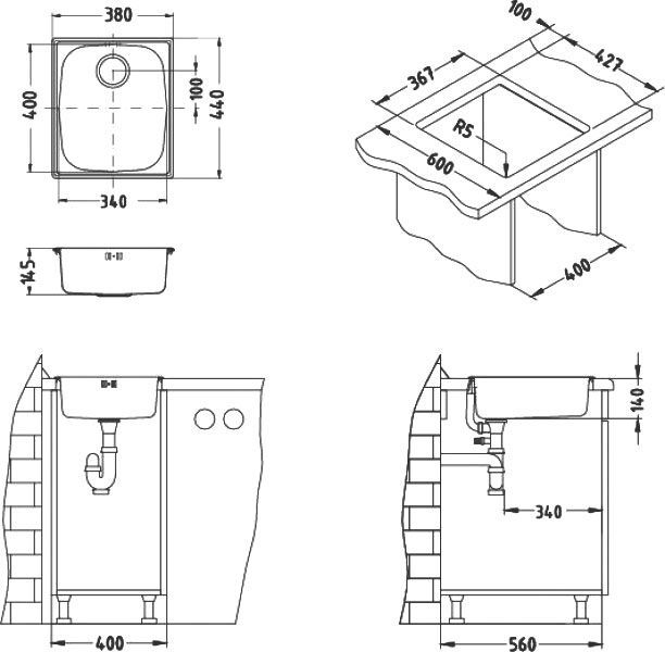 Мойка кухонная Alveus Basic 10 корзинчатый вентиль 1082195 - 2