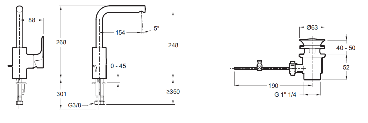 Смеситель Jacob Delafon Aleo E72278-CP для раковины - 1