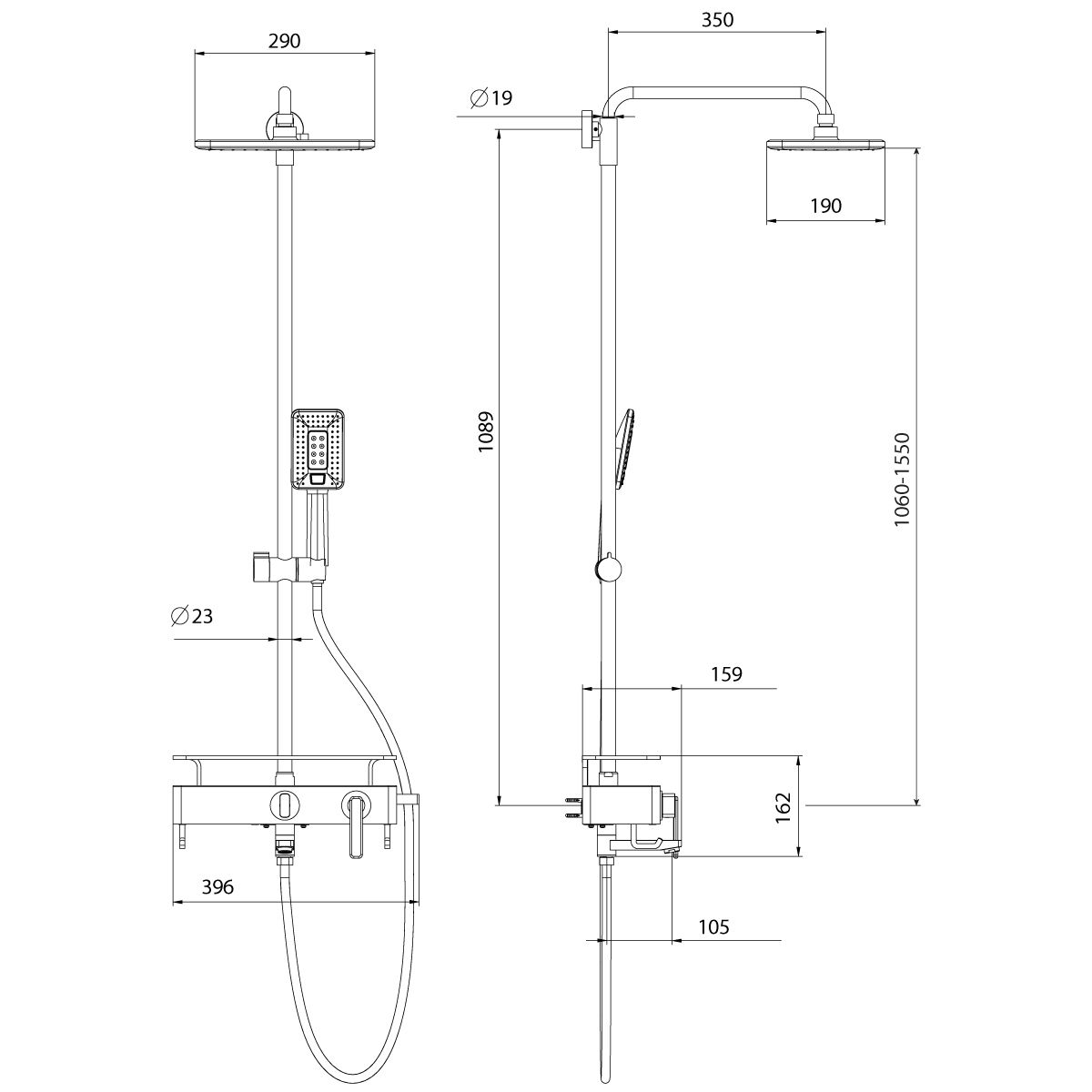 Душевая стойка Lemark Mista LM6462WG - 1