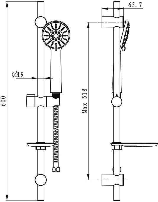 Душевой гарнитур Milardo  3503F60M16 - 1