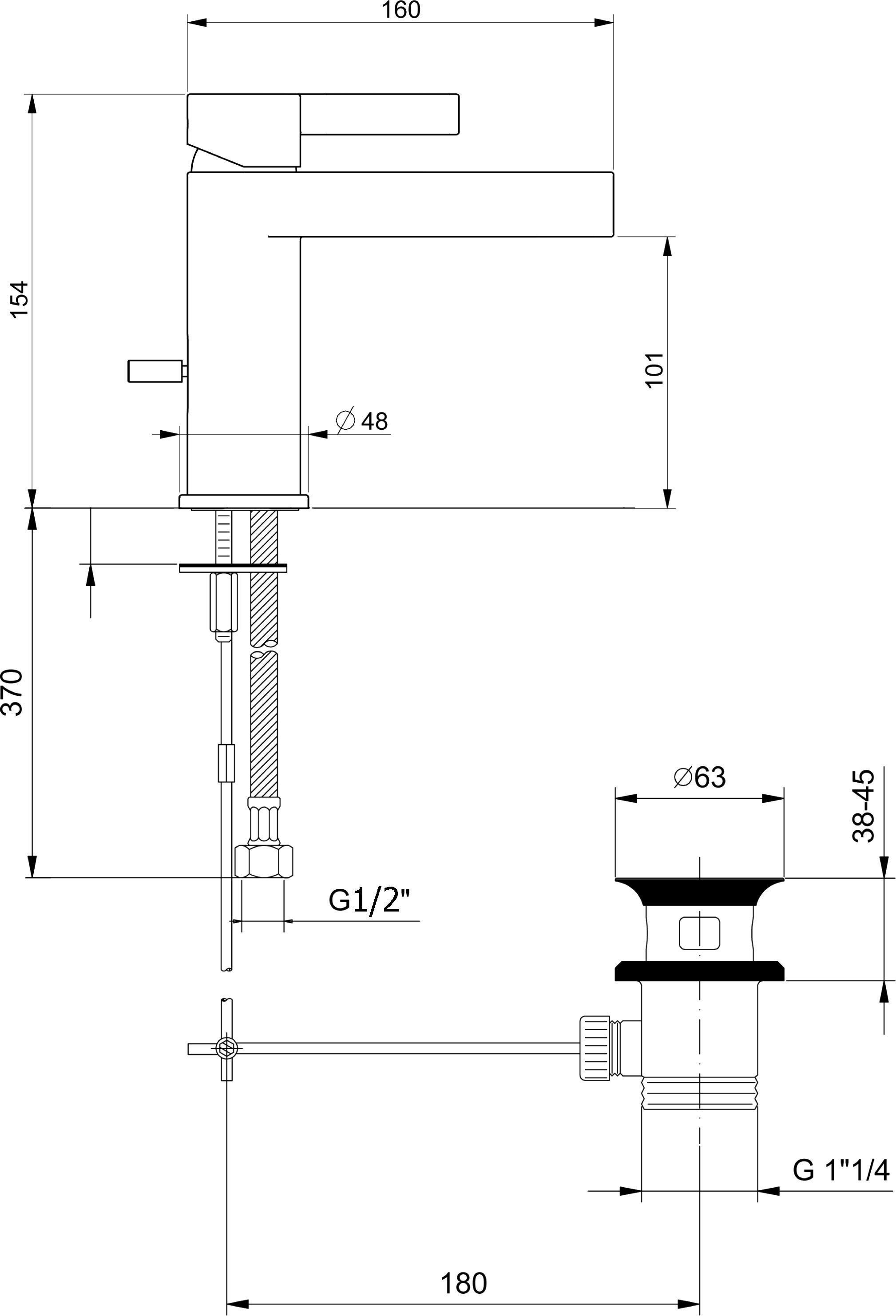 Смеситель Webert DoReMi DR830102015 для раковины, хром - 4