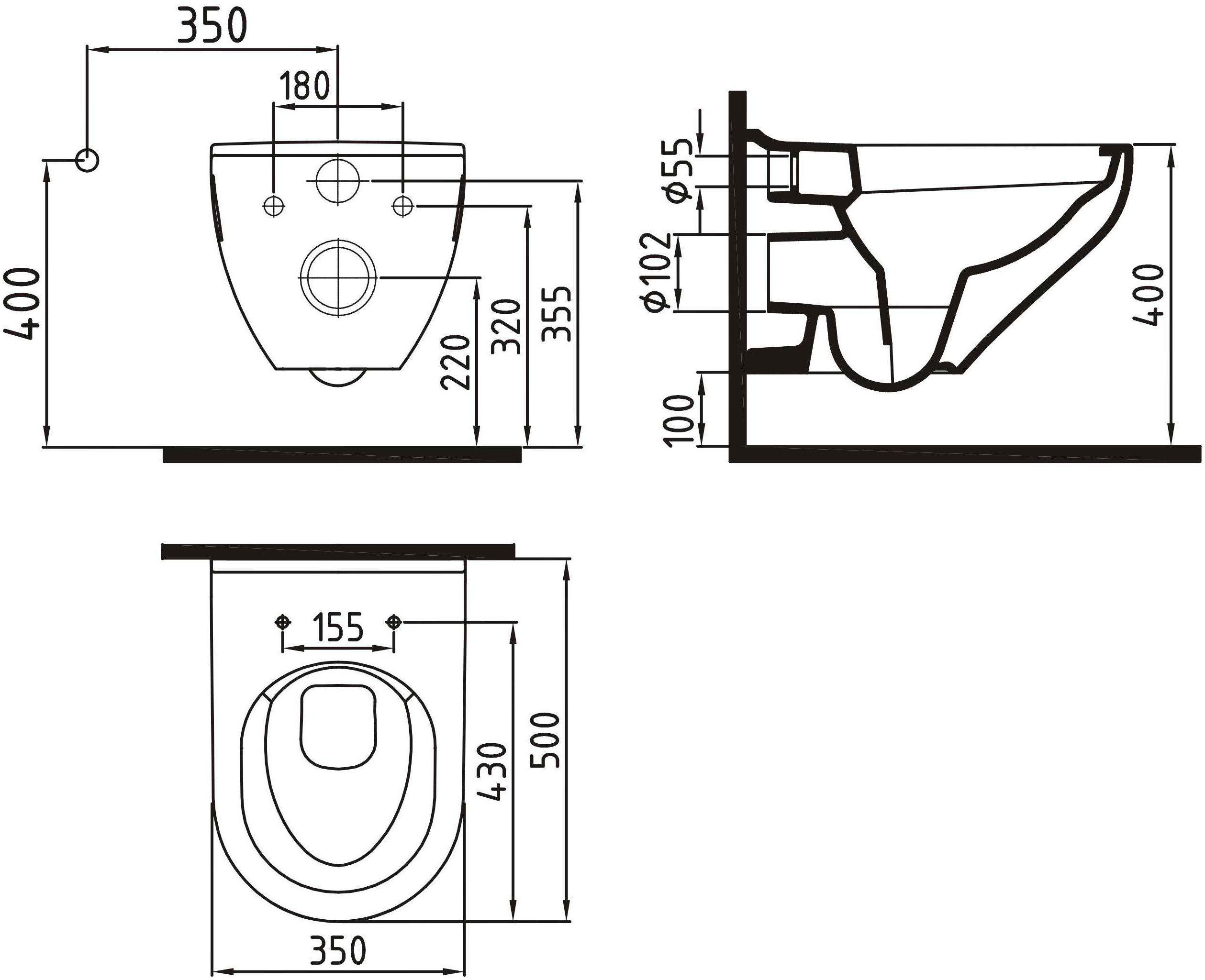 Унитаз подвесной Bien Ion безободковый, с биде IOKA050N2VP1W5000 - 4