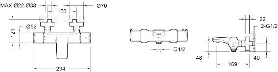 Термостат Bravat Nizza F6353387CP-01-RUS для ванны с душем - 1