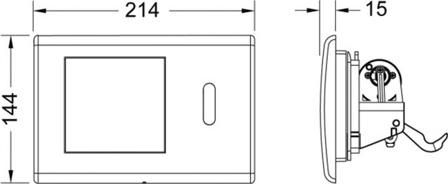 Кнопка смыва TECE Planus 6 V-Batterie 9240350 сатин - 2