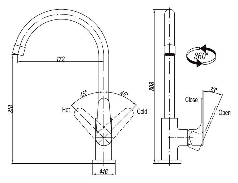 Смеситель Cezares Laconico C LL25-BLC для кухонной мойки, белый LACONICO-C-LL25-BLC - 1