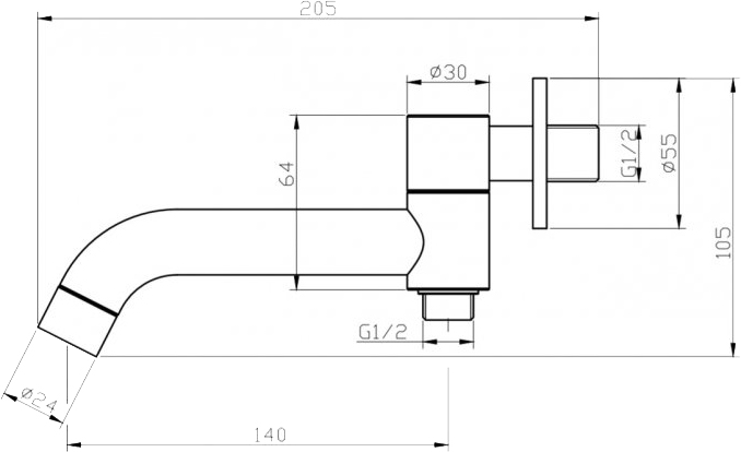 Излив BelBagno Ancona BCA CRM для ванны с душем ANCONA-BCA-CRM - 1