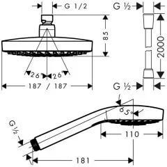 Душевая стойка Hansgrohe Croma Select S 180 2 jet 27351400 - 2