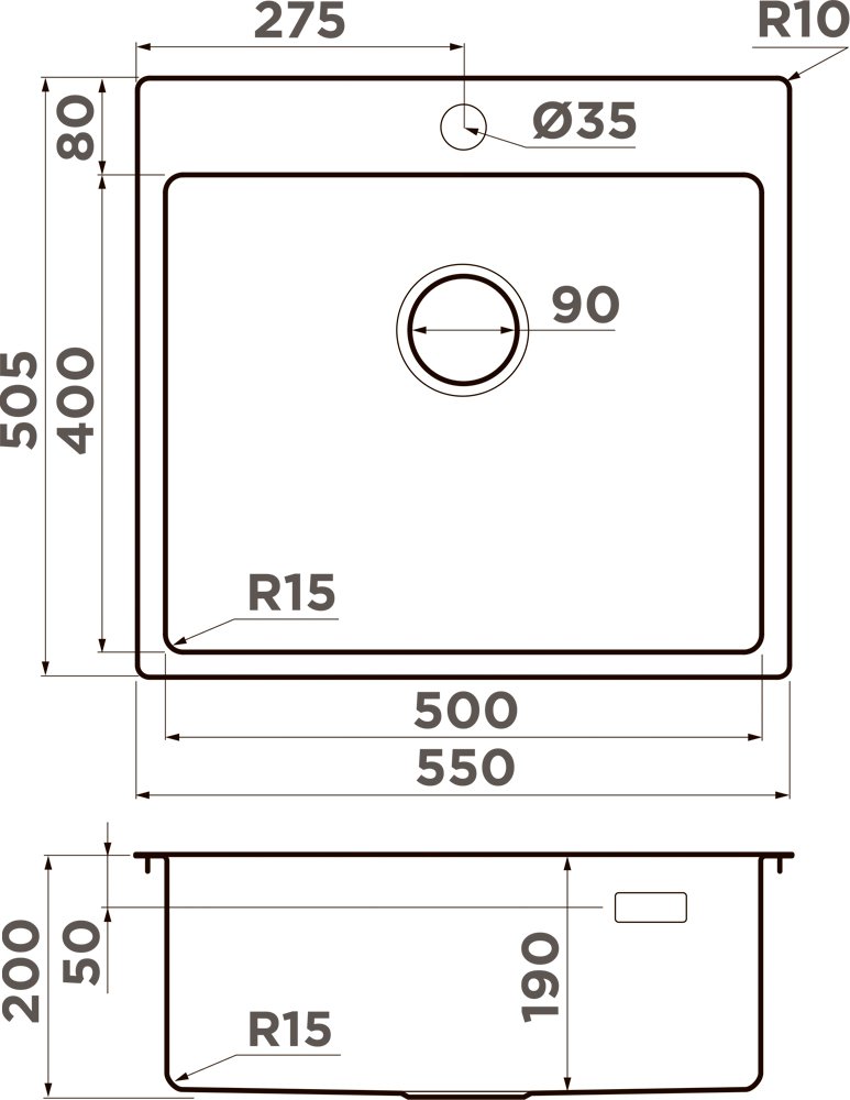 Мойка кухонная Omoikiri Amadare 55-IN 4993718 - 2