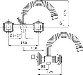 Смеситель для ванны Cezares OLIMP хром  OLIMP-VD-01-O - 1