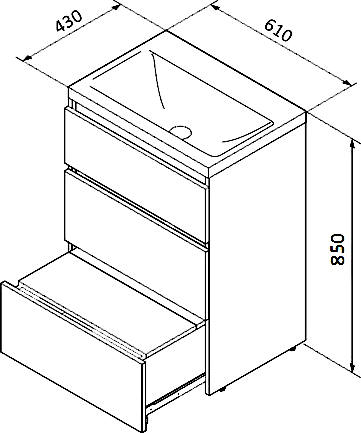 Тумба с раковиной Am.Pm Gem S 60 напольная - 4