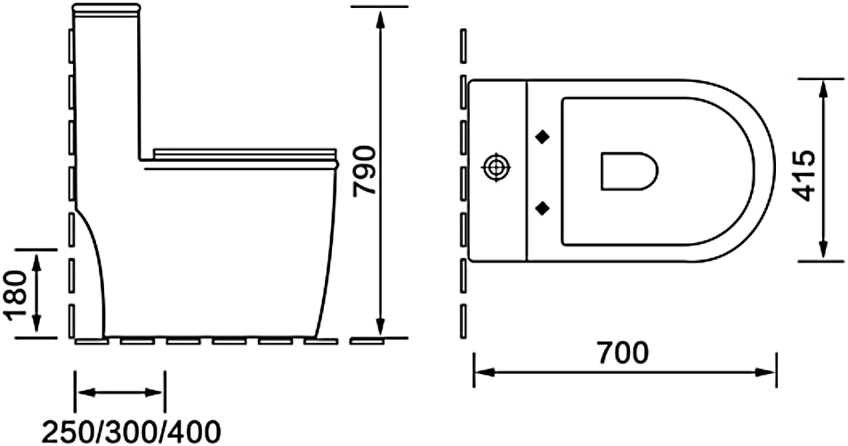 Унитаз-моноблок SantiLine SL-5019 безободковый, с микролифтом - 2