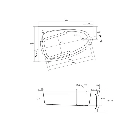 Акриловая ванна Cersanit Joanna 140х90 белая правая WA-JOANNA*140-R - 2